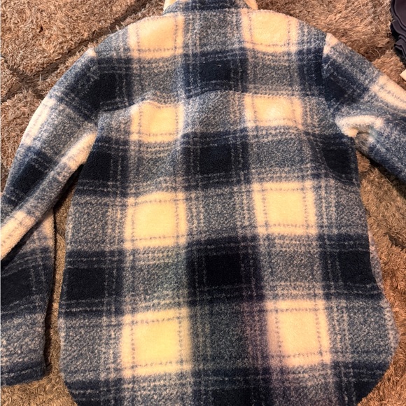 Abercrombie & Fitch Blue and White Plaid Teddy Jacket - Picture 3 of 7